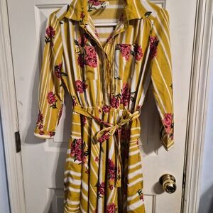 Live 4 Truth Yellow Floral Striped Dress